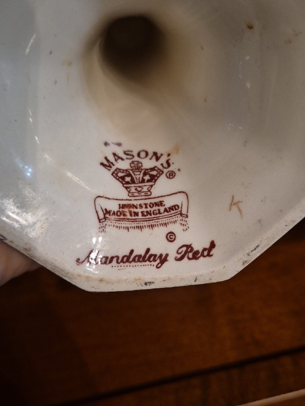 Vintage Mason's Ironstone candlestick in the "Mandalay Red" - Picture 4 of 4